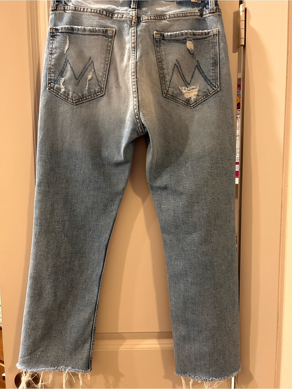MOTHER High Waisted Rider Skimp Jeans - Light Blue Denim - Picture 6 of 8
